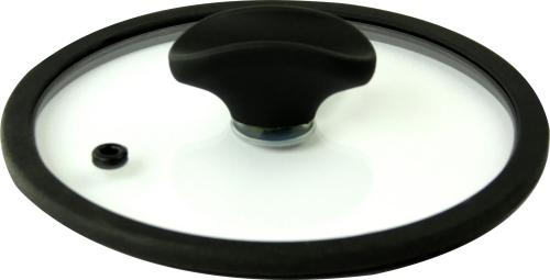 Кришка для посуду TVS 94651160035201 16 см, скляна із силіконовим обідком