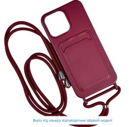 Чохол-накладка Infinity Colorful Pocket Strap with strap для Samsung A15 Bordeaux
