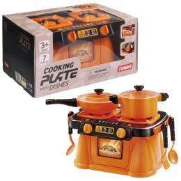 Ігровий набір Юника Cooking Plate with Dishes Кухонна плита 71689 Orange 7 предметів