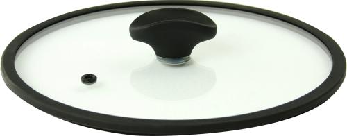 Кришка для посуду TVS 9465124003H901 24 см, скляна із силіконовим обідком