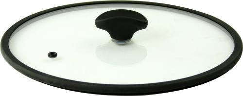 Кришка для посуду TVS 9465128003F201 28 см, скляна із силіконовим обідком