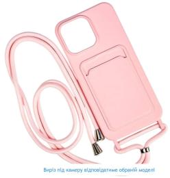 Чохол-накладка Infinity Colorful Pocket Strap with strap для Samsung A55 Light Pink