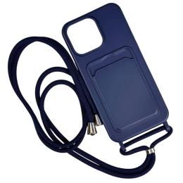 Чохол-накладка Infinity Colorful Pocket Strap with strap для iPhone 16 Pro Blue