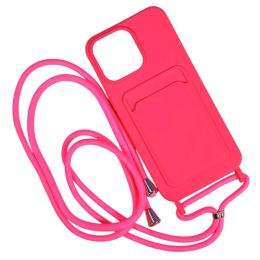 Чохол-накладка Infinity Colorful Pocket Strap with strap для iPhone 16 Pink