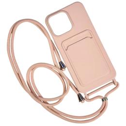 Чохол-накладка Infinity Colorful Pocket Strap with strap для iPhone 16 Pro Pink