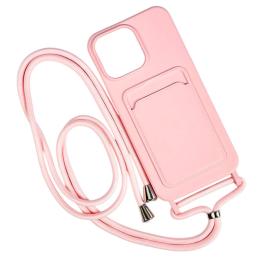Чохол-накладка Infinity Colorful Pocket Strap with strap для iPhone 16 Pro Light Pink