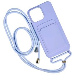 Чохол-накладка Infinity Colorful Pocket Strap with strap для iPhone 16 Pro Max Purple