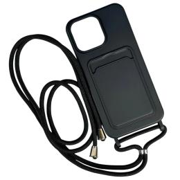 Чохол-накладка Infinity Colorful Pocket Strap with strap для iPhone 16 Pro Max Black