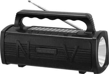 Акустика портативна NEWVEW NV-9010 Solar Panel/BT/USB/TF/FM Black (NWVW-NV-9010-BK)