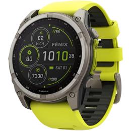 Смарт-годинник Garmin Fenix 8 51mm Solar Sapphire Titanium w. Amp Yellow/Graphite Silicone Band (010-02907-20/21)