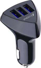 Автомобільний адаптер для телефона XoKo CC-300 Black (3 USB 4.2A )