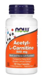 Жироспалювач Now Acetyl-L-Carnitine 500 mg (50 veg caps) (06768-01)
