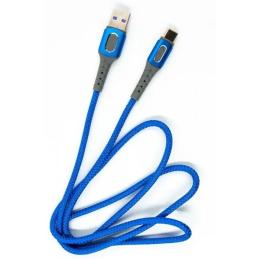 Дата-кабель DENGOS NTK-TC-LP-BLUE 1m USB(тато) - USB Type C(тато) Blue
