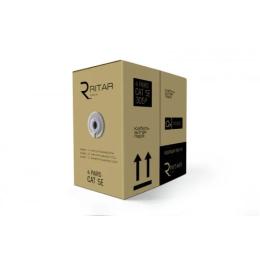 Вита пара Ritar FTP (4*2*0.51) 4p 24 AWG Black (CCA), ізоляція ПЕ, екран для нар. робіт, 305м