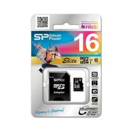 Карта памяті Silicon Power Elite SP016GBSTHBU1V10SP Black 16GB microSDHC З адаптером Class 10 UHS-I