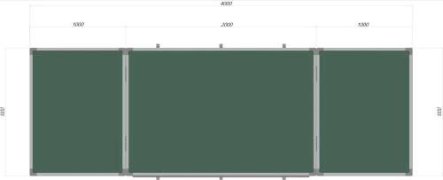 Магнітна дошка Сектор КМ4010 маркерна крейдяна 400х100 см