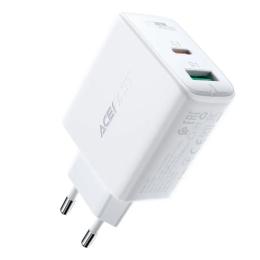 Адаптер живлення для телефона Acefast A5 White (AFA5W) PD32W(USB-C+USB-A) dual port charger