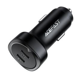 Автомобільний адаптер для телефона Acefast B2 Black (AFB2B) 72W dual USB-C metal car charger