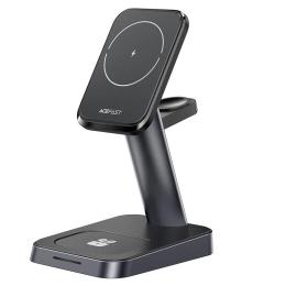 Бездротовий зарядний пристрій Acefast E3 Black (AFE3) desktop three-in-one wireless charging stand