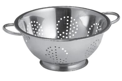 Друшлаг GUSTO GT-5616-24 Steel 24 см, сталевий, з підставкою і двома ручками