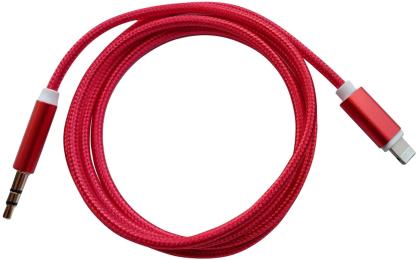 Аудіо-кабель VALUE AUX Lightning(тато)3 pin mini-jack 3.5(тато), 1m Red