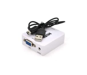 Перехідник Proinstal HDMI (мама) - VGA (мама) White + кабель живлення