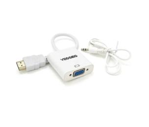 Перехідник VEGGIEG H-V2W HDMI (тато)  -  VGA (мама) + Audio 25cm White
