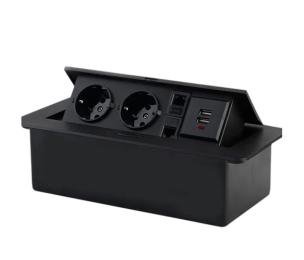 Розетка Voltronic J29L Black дві розетки + 2*USB + 2* RJ45, Input: AC 100-250V 16A