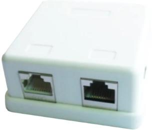 Розетка Cablexpert NCAC-HS-SMB2 White на 2 порти з екраном, RJ-45, 5Е cat, зовнішня