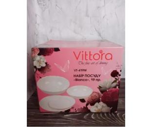 Набір посуду Vittora VT-419W 19 предметів Blanco зі склокераміки (70549)