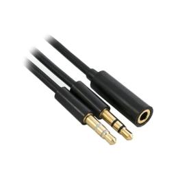 Аудіо-кабель Extradigital mini-jack 3.5(тато)2хmini-jack 3.5(мама), 1,5m Black