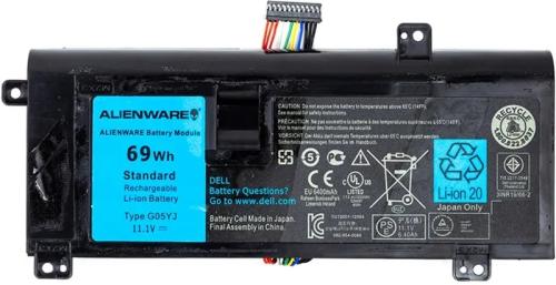 Акумулятор до ноутбука PowerPlant NB441594 Dell (Alienware 14 Series G05YJ 11.1 V 69 Wh (original)