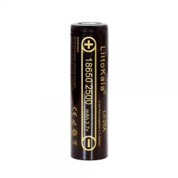 Акумулятор LiitoKala 18650 Li-Ion Lii-25A Black 2500mah (2450-2650mah), 3.7 V (2.75-4.2 V)