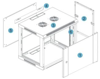Шафа настінна серверна Kingda KD-007-6412 12U (KD-007-6412)