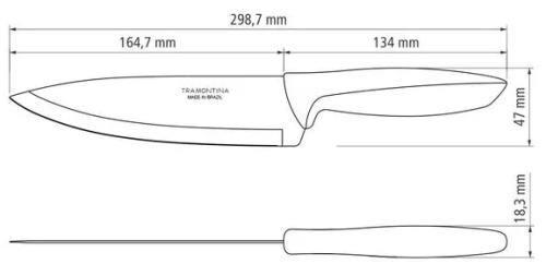 Набір кухонних ножів TRAMONTINA Plenus 23426/037 Light Gray