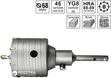 Коронка S&amp;R 214008068 для бетону в зборі 68x70 мм