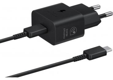 Мережевий зарядний пристрій для телефона Samsung Power Adapter (EP-T2510XBEGEU) Black + кабель Type-C to Type-C 25W (Уцінений)