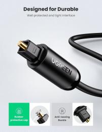 Аудіо-кабель Ugreen Toslink(тато)Toslink(тато), 1m Black