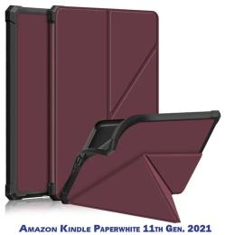 Чохол-книжка для електронної книги BeCover Ultra Slim Origami Amazon Kindle Paperwhite 11th Gen. 2021 Wine Red