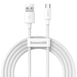 Дата-кабель Baseus TZCAMZJ-02 1.5m USB (тато) - microUSB (тато) White