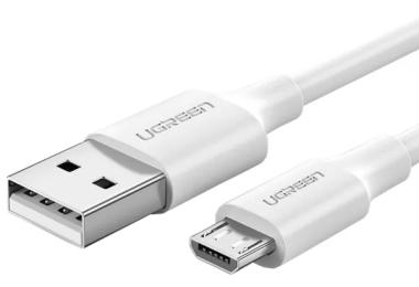 Дата-кабель Ugreen 60142 1.5m USB(тато) - microUSB(тато) White