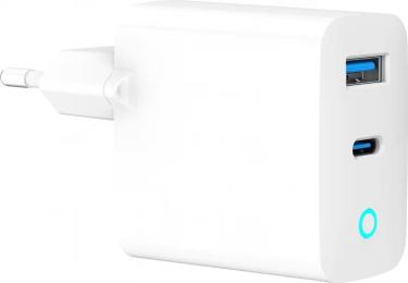 Адаптер живлення для телефона Gembird (TA-UC-PDQC30L-W-01) White PD30W, USB-A+Type-C