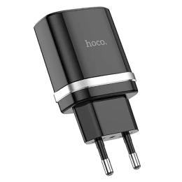 Адаптер живлення для телефона Hoco C12Q Smart Black (QC3.0 1USB/3A )