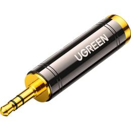 Перехідник Ugreen AV168 mini-jack 3.5 мм (тато)  -  jack 6.35 мм (мама) Black (60711)
