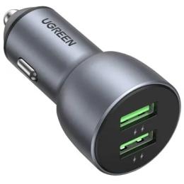 Автомобільний адаптер для телефона Ugreen CD213 Dark Blue (36W 2xUSB QC 3.0 3A Car Charger (10144))