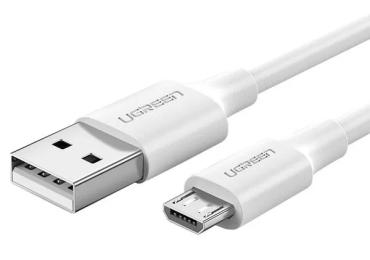 Дата-кабель Ugreen 60143 2m USB(тато) - microUSB(тато) White