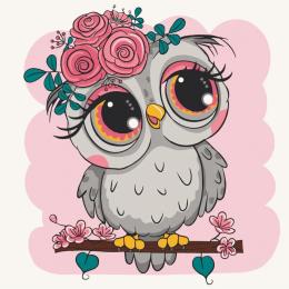 Розпис на полотні Art Craft 30x30 см 15560-AC Совеня з квітами