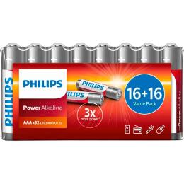 Батарейка Philips Power Alkaline AAA (LR03P32FV/10) Red 32 шт