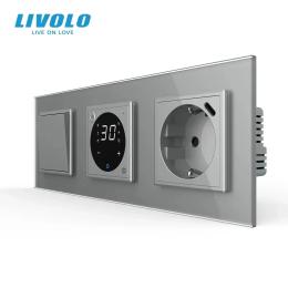 Терморегулятор LIVOLO VL-C7FCMKS1/FCQ1/FCTF16A.UC18W-6IP Gray