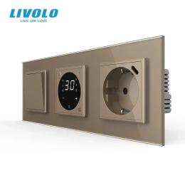 Терморегулятор LIVOLO VL-C7FCMM10A1/FCQ1/FCTF16A.UC18W-6AP Gold